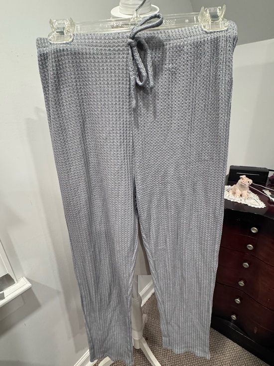 Pants - Cozy Gray Waffle-Knit Lounge Pants